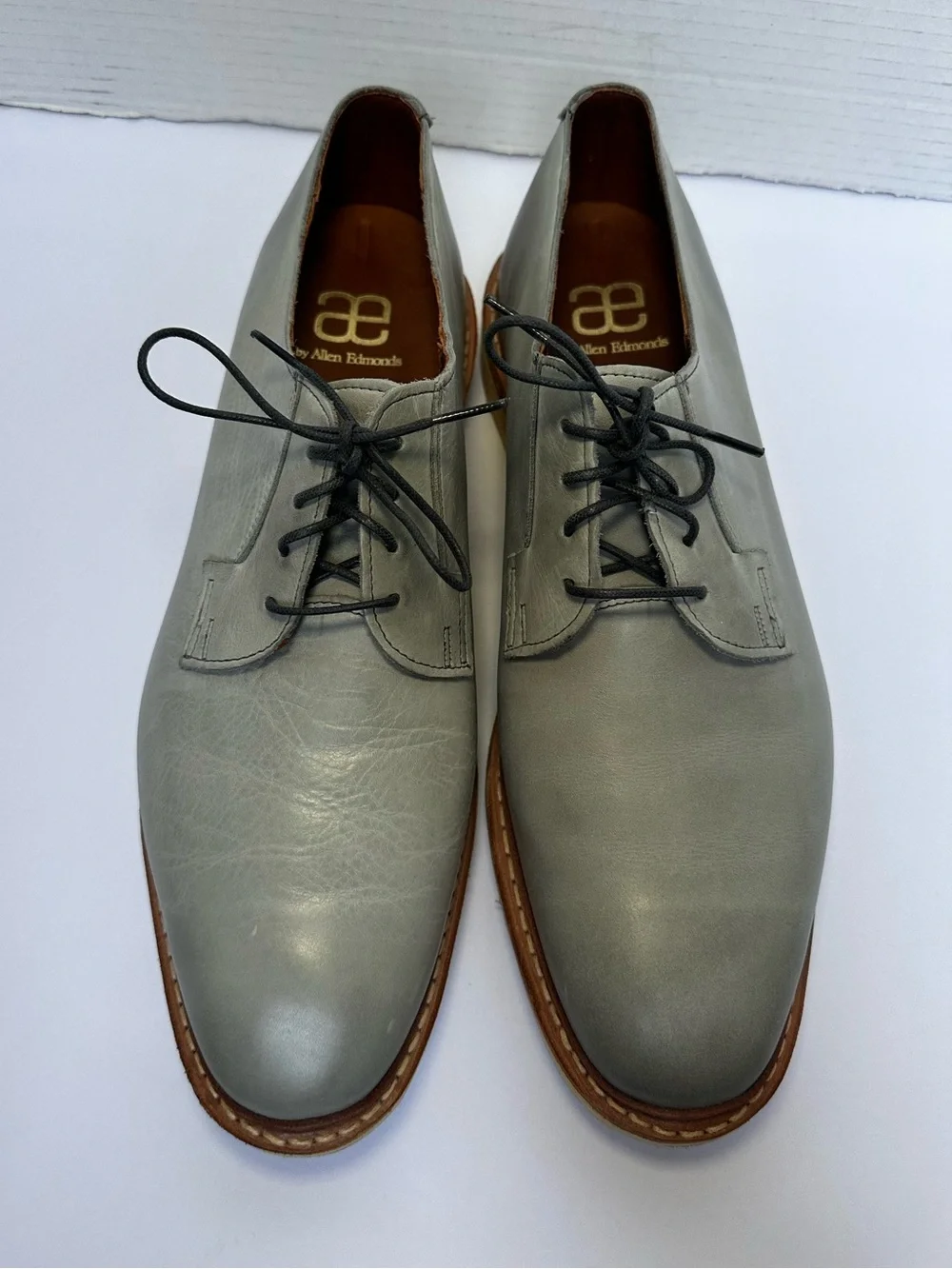 Allen Edmonds Men’s Gray Cove Drive Almond Toe Leather Lace Up Shoes- Size 11